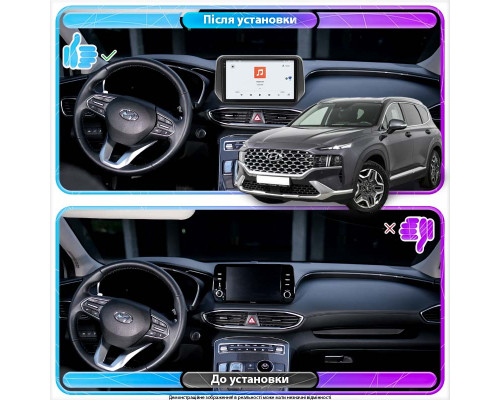 Штатная магнитола Lesko для Hyundai Santa Fe IV Рестайлинг 2020-2024 с экраном 10" и поддержкой CarPlay