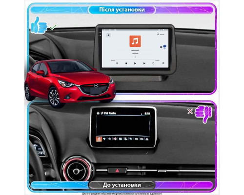 Штатная магнитола Lesko для Mazda Demio IV (DJ) 2014-2019 экран 9" 4/64 QLED CarPlay 4G Wi-Fi GPS 360 Prime