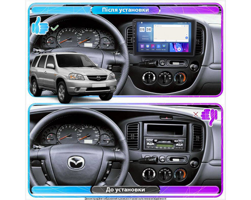 Штатная магнитола Lesko для Mazda Tribute I 2000-2004 экран 9" 1/16Gb Wi-Fi GPS Base