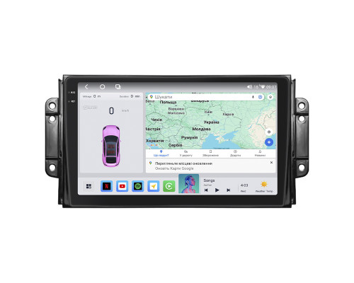 Штатная магнитола Lesko для Chery Tiggo 2 I 2016-2020 экран 9" 4/64 QLED CarPlay 4G Wi-Fi GPS 360 Prime