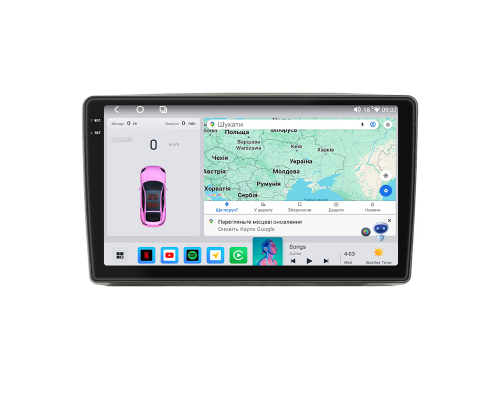 Штатная магнитола Lesko для Mazda Tribute I Рестайлинг 2003-2007 экран 9" 4/64 QLED CarPlay 4G Wi-Fi GPS 360 Prime