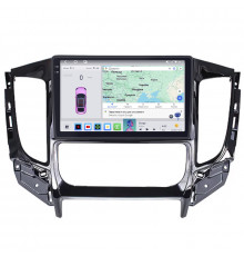 Штатная магнитола Lesko для Mitsubishi Pajero Sport III ver. 2 2015-2019 экран 9" 4/64 QLED CarPlay 4G Wi-Fi GPS 360 Prime