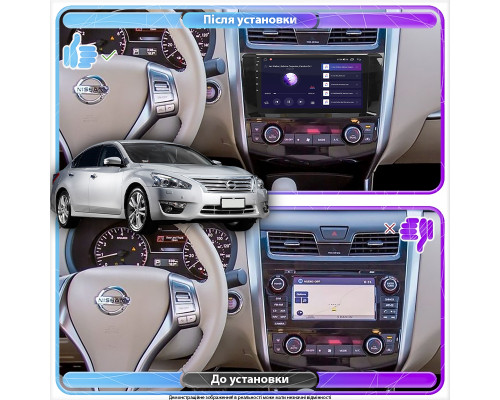 Штатная магнитола Lesko для Nissan Altima V (L33) 2012-2018 экран 9" 4/32Gb 4G Wi-Fi GPS Top