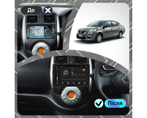 Штатная магнитола Lesko для Nissan Latio I (N17) Рестайлинг 2014-2016 экран 9" 4/32Gb 4G Wi-Fi GPS Top