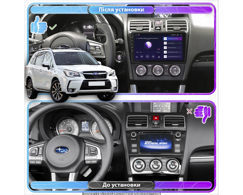 Штатная магнитола Lesko для Subaru Forester IV 2012-2015 экран 9" 4/32Gb 4G Wi-Fi GPS Top