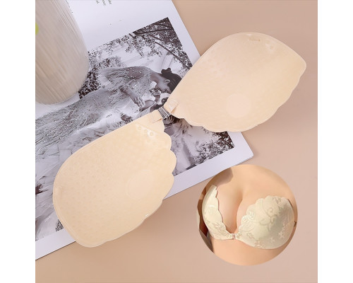 Бюстгальтер-невидимка Fly Bra G00D89 с эффектом Рush Up без бретелей кружевной лиф Бежевый A