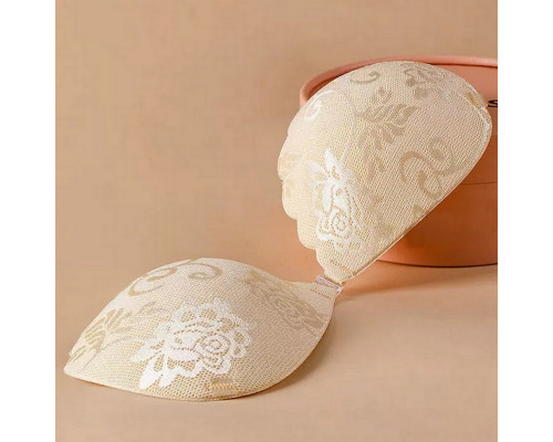 Бюстгальтер-невидимка Fly Bra G00D89 с эффектом Рush Up без бретелей кружевной лиф Бежевый B