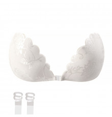 Бюстгальтер-невидимка Fly Bra G00D89 с эффектом Рush Up без бретелей кружевной лиф Белый C