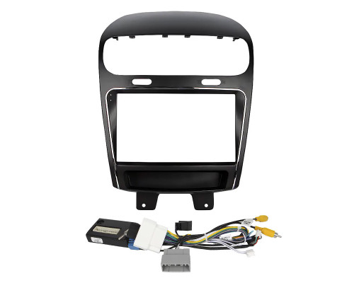 Штатный комплект переходная рамка Dodge Journey 2011-2020 Fiat Freemont 2011-2016 (0000) 9" + адаптер питания