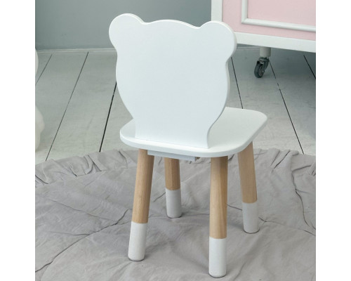 Детский стульчик мишка 26.5х26х25см, стул для детей, белый