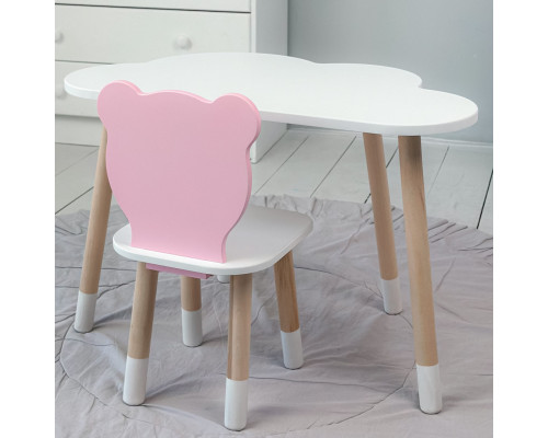 Детский стульчик мишка 26.5х26х25см, стул для детей, белый