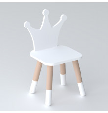 Детский деревянный стульчик принцесса 26.5х26х25см, стул для ребенка, белый