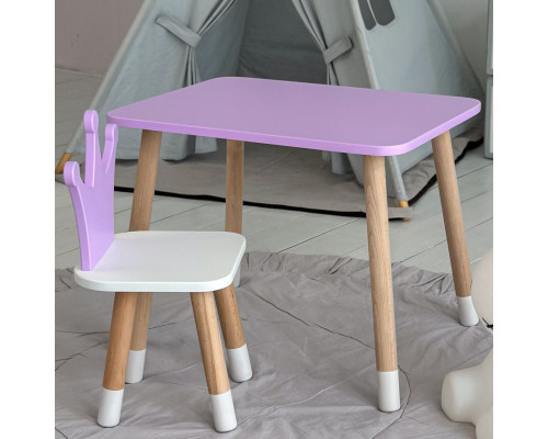 Детский деревянный стульчик принцесса 26.5х26х25см, стул для ребенка, белый