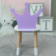 Детский стульчик корона 26.5х26х25см, стул для девочки от 1 года, белый с фиолетовым