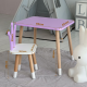 Детский стульчик корона 26.5х26х25см, стул для девочки от 1 года, белый с фиолетовым