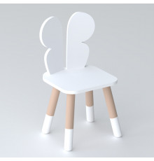 Детский стульчик бабочка 26.5х26х25см, стул в детскую комнату до 7 лет, белый