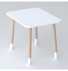 Детский прямоугольный столик 46х60х45, стол в детскую от 1 года, белый