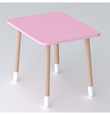 Детский прямоугольный столик 46х60х45, стол для детской, розовый