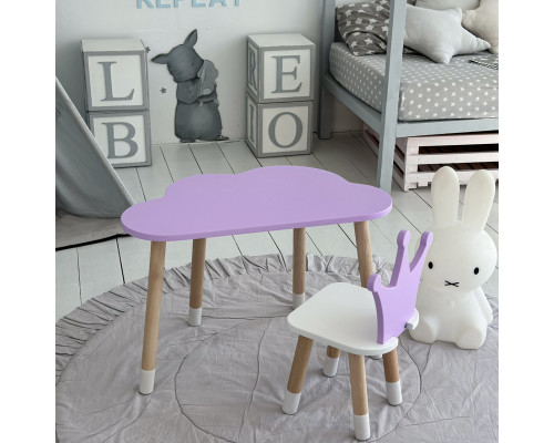 Детский столик облачка 46х70х40, стол от 1 года для ребенка, белый