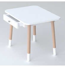 Детский столик с выдвижным ящиком 46х60х45, стол трюмо в детскую комнату, белый