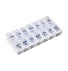 Таблетница органайзер для таблеток Day-Night на 14 отделений White