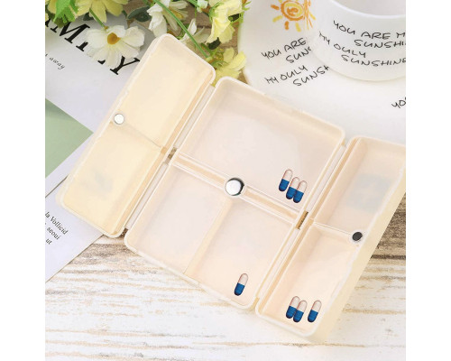 Таблетница органайзер для таблеток FY-8829 на 7 отделений Beige