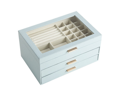 Шкатулка Casegrace SP-01223 для украшений и ювелирных изделий трехуровневая 26,5*18*13,5 см Blue