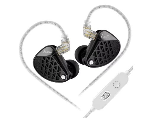 Навушники KZ AM16 Balanced з мікрофоном black