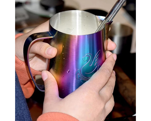 Питчер для молока JibbiJug молочник для вспенивания молока нержавеющая сталь градиент 600 мл Rainbow