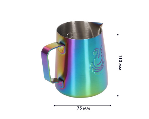 Питчер для молока JibbiJug молочник для вспенивания молока нержавеющая сталь градиент 600 мл Rainbow