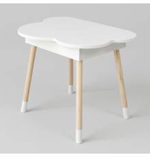Детский стол облачко с нишей 54х68х50, столик трюмо с откидным верхом, белый