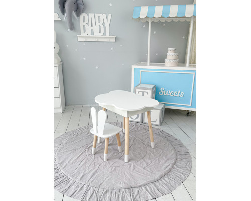 Детский стол облачко с нишей 54х68х50, столик трюмо с откидным верхом, белый