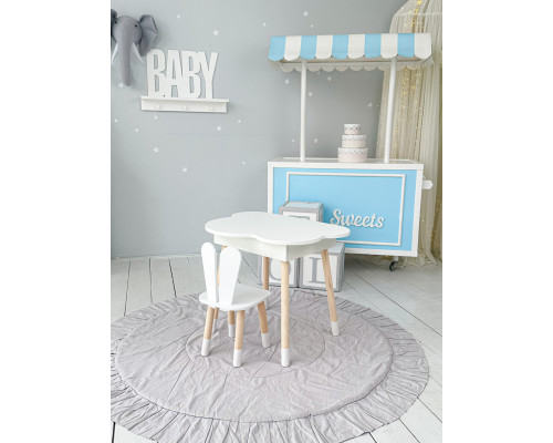 Детский стол облачко с нишей 54х68х50, столик трюмо с откидным верхом, белый