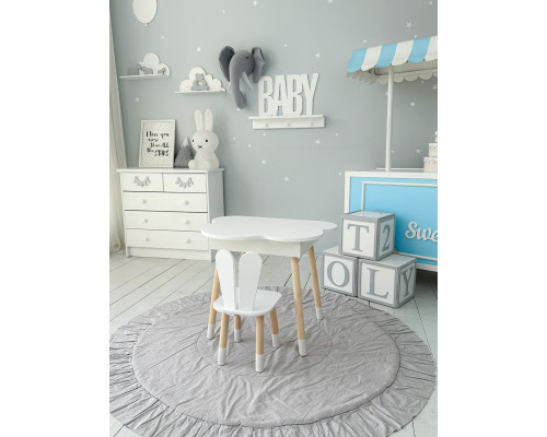 Детский стол облачко с нишей 54х68х50, столик трюмо с откидным верхом, белый