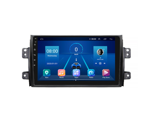 Штатная магнитола Lesko для Fiat Sedici  2005-2014 экран 9" 4/32Gb 4G Wi-Fi GPS Top