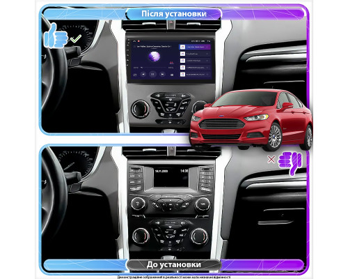 Штатная магнитола Lesko для Ford Fusion (North America) II Рестайлинг 2016-2020 экран 9" 2/32Gb Wi-Fi GPS Base