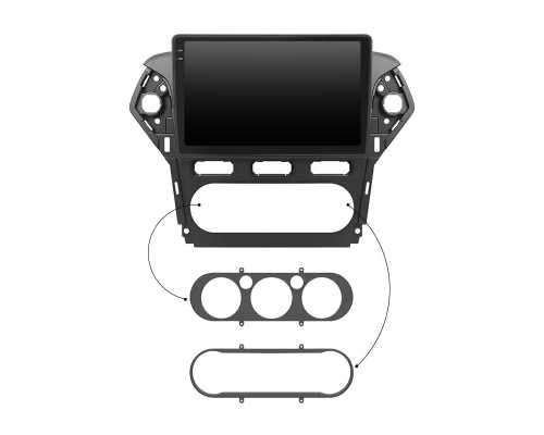 Штатная магнитола Lesko для Ford Mondeo IV Рестайлинг 2010-2014 экран 10" 4/64 QLED CarPlay 4G Wi-Fi GPS 360 Prime