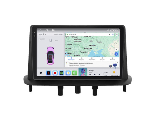 Штатная магнитола Lesko для Renault Fluence I 2009-2013 экран 9" 4/64 QLED CarPlay 4G Wi-Fi GPS 360 Prime