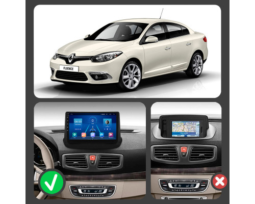 Штатная магнитола Lesko для Renault Fluence I Рестайлинг 2012-2017 экран 9" 6/128Gb 4G Wi-Fi GPS Top
