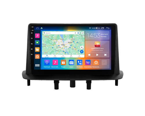 Штатная магнитола Lesko для Renault Megane III Рестайлинг 2 2014-2016 экран 9" 2/32Gb CarPlay 4G Wi-Fi GPS Prime