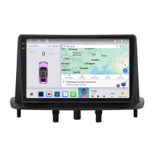 Штатная магнитола Lesko для Renault Megane III Рестайлинг 2 2014-2016 экран 9" 4/64 QLED CarPlay 4G Wi-Fi GPS 360 Prime