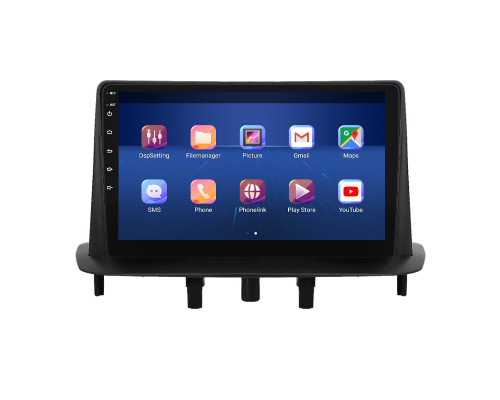 Штатная магнитола Lesko для Renault Megane III Рестайлинг 2012-2014 экран 9" 4/32Gb 4G Wi-Fi GPS Top