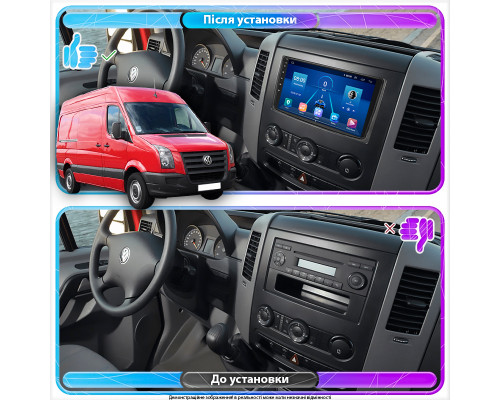 Штатная магнитола Lesko для Volkswagen Crafter I 2006-2011 экран 9" 2/32Gb Wi-Fi GPS Base