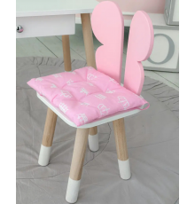 Подушка мягкая для детского стульчик 23х28, серая Розовая с короной