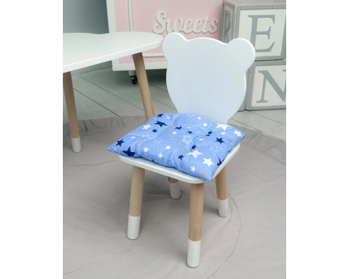 Подушка мягкая для детского стульчик 23х28, серая Розовая с короной