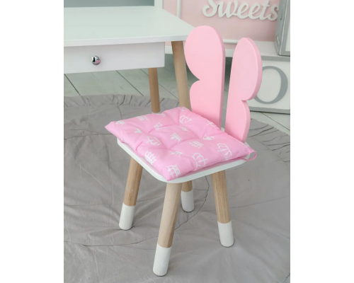 Подушка мягкая для детского стульчик 23х28, серая Белый