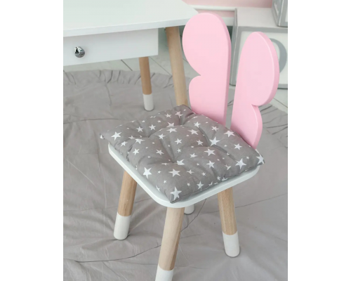 Подушка мягкая для детского стульчик 23х28, серая Белый