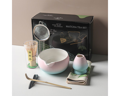 Набор Mavanto 5654 для приготовления чая матча 7 предметов Blue + Pink