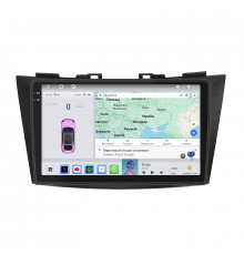 Штатная магнитола Lesko для Suzuki Swift IV Рестайлинг 2013-2017 экран 9" 4/64 QLED CarPlay 4G Wi-Fi GPS 360 Prime