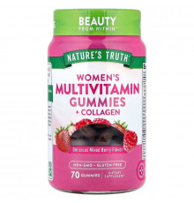 Мультивітаміни для жінок з колагеном, Women's Multivitmain + Collagen, Nature's Truth, суміш ягід, 70 жувальних цукерок